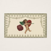 Mariage vintage, Cupidon avec Rose rouge et Coeur (Devant)
