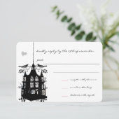 Mariage vintage d'Accent rose d'Oiseau Noir RSVP (Debout devant)