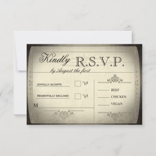 Mariage vintage de billets RSVP (Devant)