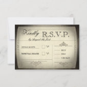 Mariage vintage de billets RSVP (Devant)