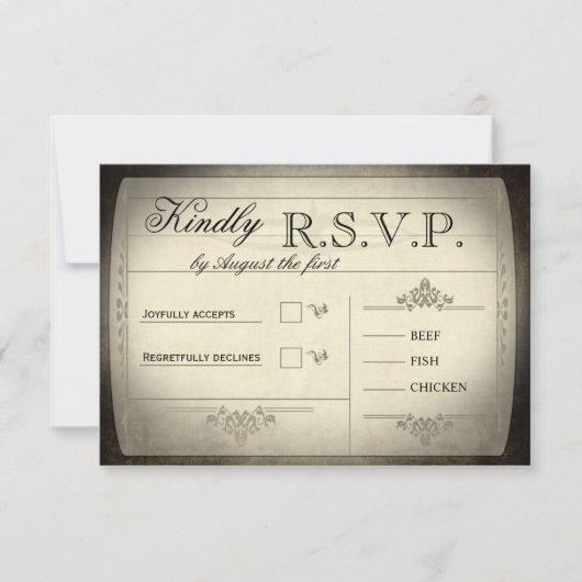 Mariage vintage de billets RSVP (Devant)