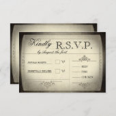 Mariage vintage de billets RSVP (Devant / Derrière)