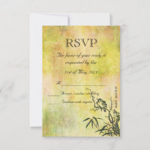 Mariage vintage d'oiseaux japonais RSVP