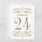 Mariage vintage d'or fleuri Numéro de table (Devant)