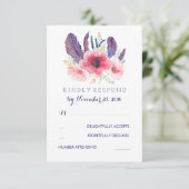 Mariage vintage Floral Boho RSVP (Debout devant)