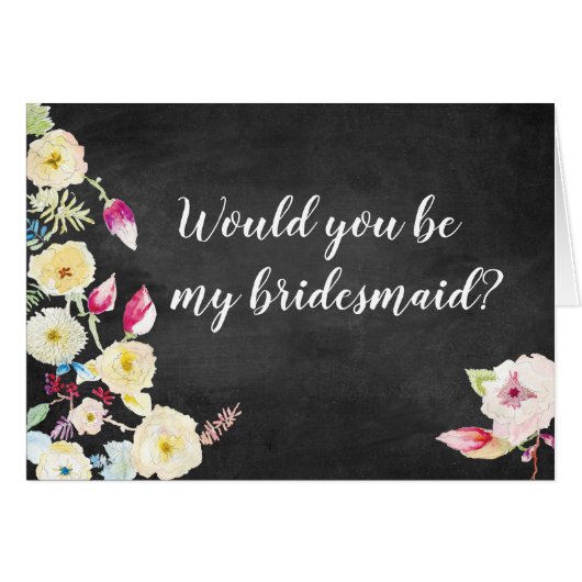 Mariage Vintage Floral Rustique Chalkboard (Devant horizontal)