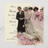 Mariage Vintage, Invitation de Réception de Mariée (Devant / Derrière)