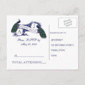 Mariage Vintage, Mariage Peacock Carte RSVP (Dos)