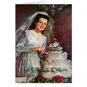 Mariage Vintage, Mariée coupant le gâteau de maria