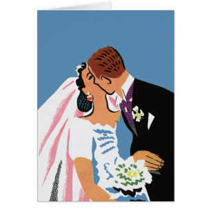 Mariage vintage, Mariée rétro et baiser de chambre