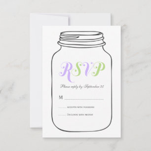 Mariage Vintage Mason violet et vert Jar RSVP