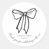 Mariage Vintage moderne de la Bow Faveurs Sticker  (Devant)