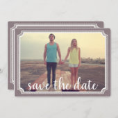 Mariage Vintage Moderne Enregistrer La Date Carte  (Devant / Derrière)