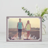 Mariage Vintage Moderne Enregistrer La Date Carte  (Debout devant)