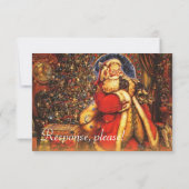 Mariage Vintage Noël Père Noël RSVP (Dos)