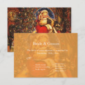 Mariage Vintage Noël Père Noël RSVP (Devant / Derrière)