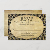 Mariage vintage noir et crème RSVP (Devant / Derrière)