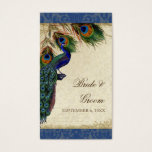 Mariage Vintage Peacock Feathers Favoriser les éti<br><div class="desc">SÉLECTION DU PAPIER : Ceci est montré sur "papier de base", un autre grand choix serait "glace métallique" qui est une surface brillante blanche et percée. Il serait également magnifique sur le lin "Champagne Metallic", feutre ou l'un des autres choix. PALETTE DE COULEUR : horizon bleu, tan, crème bleu marine,...</div>