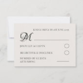 Mariage Vintage RSVP Gris Antique & Blanc (Dos)