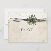 Mariage vintage Sage Daisy RSVP (Dos)