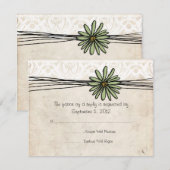Mariage vintage Sage Daisy RSVP (Devant / Derrière)