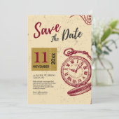 Mariage Vintage Traditionnel Enregistrer La Carte  (Debout devant)