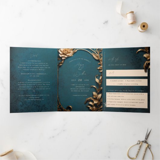 Mariage vintage Tri-Fold inspiré du théâtre (Intérieur)