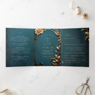 Mariage vintage Tri-Fold inspiré du théâtre