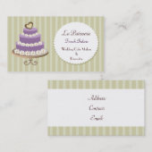 mariage violet Cake fabricants cartes de visite (Devant / Derrière)