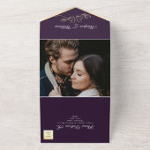 Mariage violet Chic tout en une invitation (Dehors)