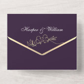 Mariage violet Chic tout en une invitation (Verso)