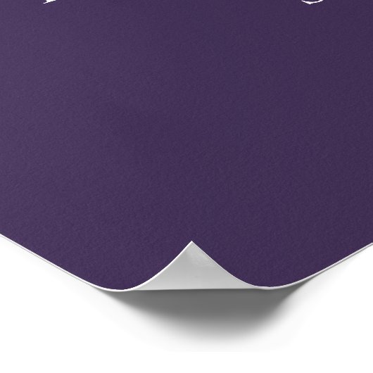 Mariage violet de script minimal moderne Affiche d (Coin)