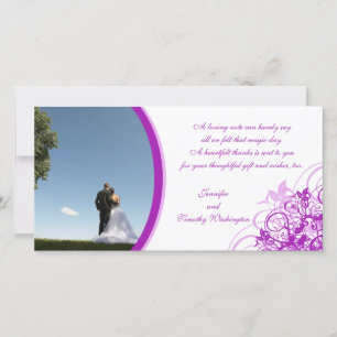 Mariage violet élégant tourbillons merci photo