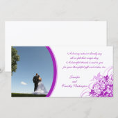 Mariage violet élégant tourbillons merci photo (Devant / Derrière)