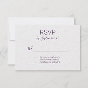 Mariage violet et blanc RSVP