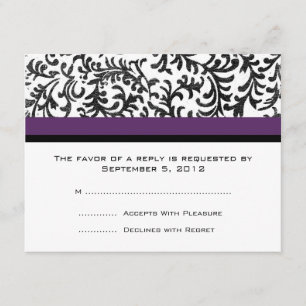 Mariage violet et noir RSVP
