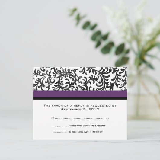 Mariage violet et noir RSVP (Debout devant)