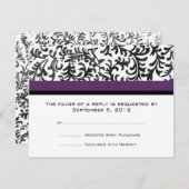 Mariage violet et noir RSVP (Devant / Derrière)