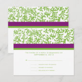 Mariage violet et vert RSVP (Devant / Derrière)