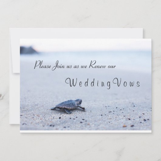 Mariage Vow Renouvellement Invitation Tortue de me (Devant)