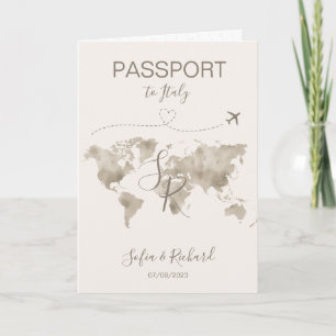 Mariage Voyage Destination Passport Carte du monde