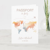 Mariage Voyage Destination Passport Carte du monde (Devant)