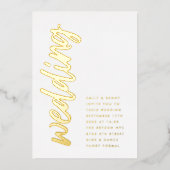 Mariage VRAI OR Foil ultra moderne Invitation (Recto)