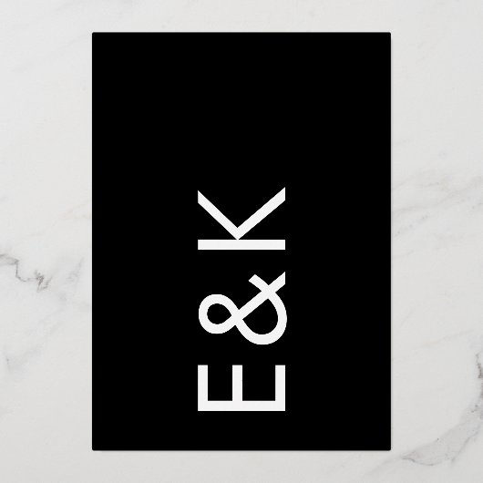 Mariage VRAI OR Foil ultra moderne Invitation (Verso)