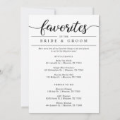 Mariage Week-end Bienvenue et choses à faire Carte (Dos)