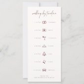 Mariage Week-end Événements Programme et Jour (Dos)