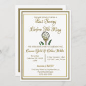 Mariage Weekend Activité Golf Invitation Gold & Wh (Devant / Derrière)