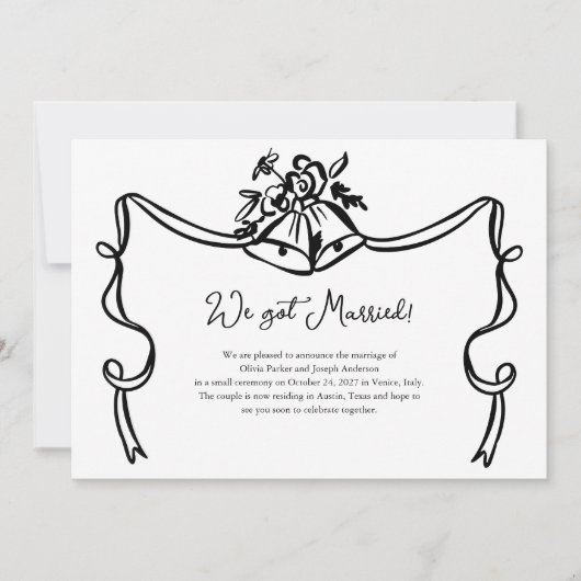 Mariage Whimsical Bells Mariage photo Faire-part (Devant)