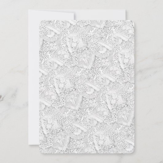 Mariage White Lace Invitation (Dos)