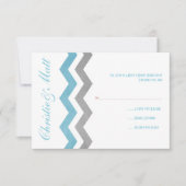 Mariage Zag bleu et gris Zig Zag RSVP (Devant)